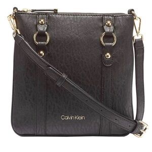 Calvin Klein Black Vegan Leather Sonoma Bubble Lamb Novelty Messenger Crossbody💕